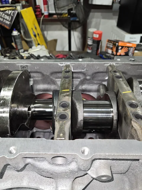 Crankshaft installed during an LT build