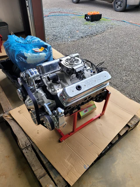An older performance engine project on its pallet