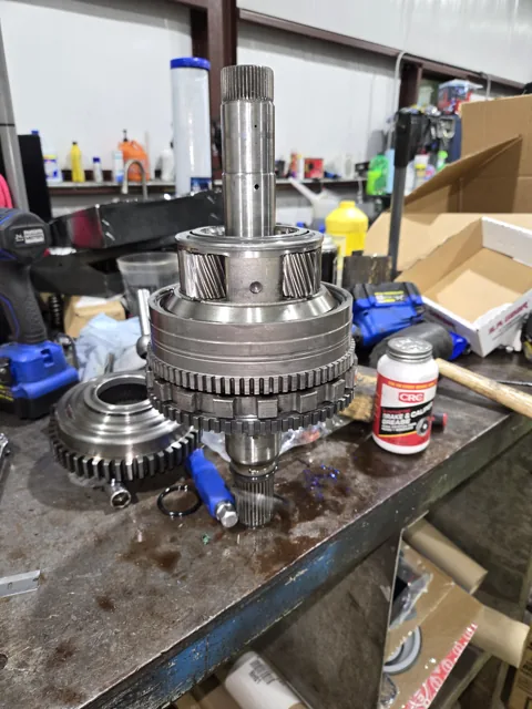 Transmission gear and clutch assembly on the bench